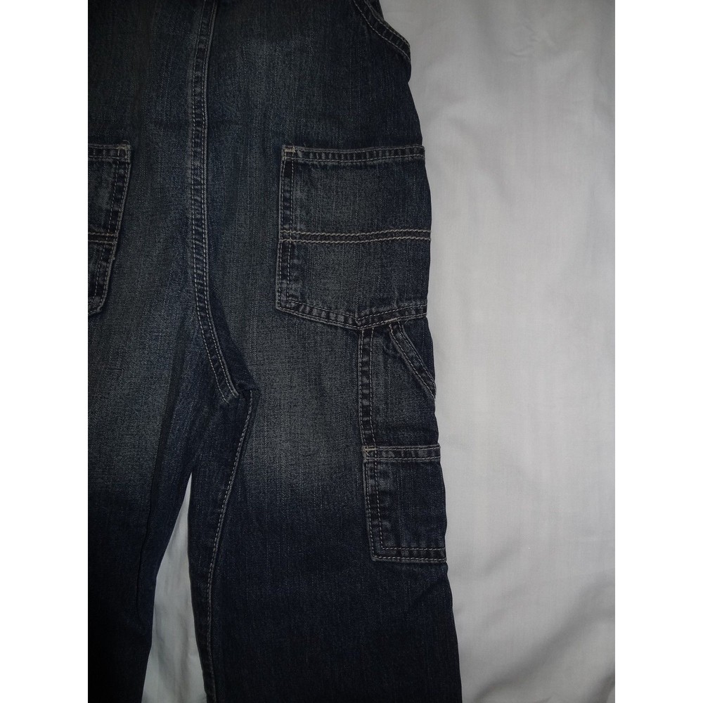 Boys OshKosh One-Piece Brooklyn overall conductor Bib Blue Jeans 18M - Picture 6 of 9